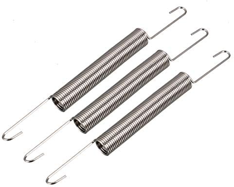 Sourcingmap Extension Spring - 1mm Wire Dia, 10mm OD,120mm Length Spring Steel Small Dual Hook Tension Spring 3pcs