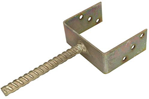 KOTARBAU® Support de Poteau en U 151 mm Pied de Poteau Longueur 190 mm Ancrage Poteau à Béton Galvanisé à Chaud Fixation Poteau Bois Pied Poteau Bois Support Poteau Bois