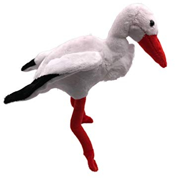 Onwomania Plüschtier Kuscheltier Stoff Tier Storch Vogel stehend 25 cm