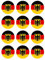 Generisch 12 Stück Aufkleber Bundesadler Deutschland Flagge Rund 4 cm | Germany Flag | wetterfest & UV Schutz | Set
