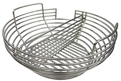 YNNI KAMADO Kick Ash Basket for 25 plus external diameter Grills. Removable Central Divider TQKAB25