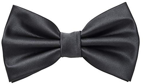 MASADA Herren Fliege Anthrazit Seidenlook, stufenlos verstellbar, handgefertigt, Hakenverschluss - 12 x 6 cm 100% Polyester