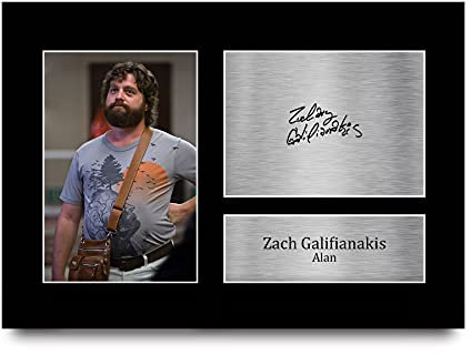 HWC Trading A4 Zach Galifianakis The Hangover Alan Geschenke Gedruckt, Signiert Autogramm Bild Für Film-Erinnerungsstücke-Fans - A4 Eingerahmt