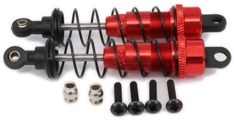 RCAWD 90 mm RC Auto Stoßdämpfer 1/10, öltypierter Verstellbarer Dämpfer für Rc Drift Chassis Auto Legierung Dämpfer für Hpi Hsp Losi Axial Tamiya, 2 Stück (rot)