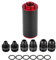 Kraftstofffilter Benzinfilter High Flow Universal 100 Micron AN6 Aluminium High Flow Fuel Inline Benzinfilter für PKW LKW Rot