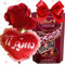 Regalo Festa della Mamma 2025-200gr Cioccolatini Doppio Cioccolato +Cuscino a Cuore con Scritta + Rosa Rossa Artificiale (DOPPIO CIOCCOLATO)