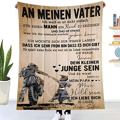 Kuscheldecke Flauschige, An Meinen Vater Personalisierte Nachricht Brief Decke, Super Weich Sofadecke Weiche Warme Couch Decken Sofa Decken Wohndecke Schlafdecke, Geburtstag, Weihnachten Geschenke