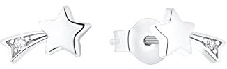 Prinzessin Lillifee Ohrstecker 925 Sterling Silber Ohrschmuck, mit Zirkonia synth., 0,9 cm, Silber, Sternschnuppe, Kommt in Schmuck Geschenk Box, 2035295