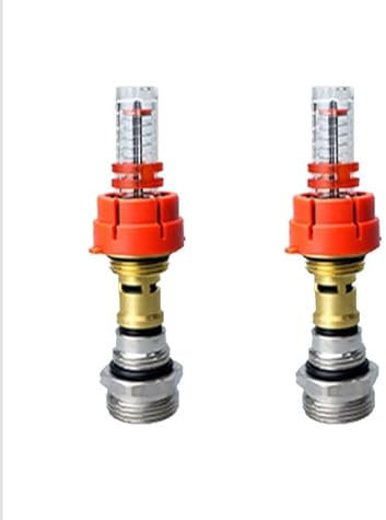 Durchflußmesser Flowmeter Topmeter, 2 Stück Durchflussmesser für Wasser, Fußbodenheizung, Krümmer DN25, Fußbodenheizung, Durchflussmesser/Regler, AG 1/2'', tn 0-5l