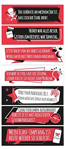 Timr verschiedene Ersatzmagnete für Tischkalender - Bürosprüche Motiv - 7 Stück, Rot, Edelstahl, Rechteckig, humorvoll-trendig