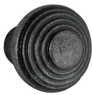 Infinity Decor Pewter Ribbed Shaker Cabinet Knob- Handles for Doors Cupboards Drawers in Solid Metal (Small)