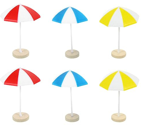 HOMSFOU 6pièces Parasol Miniature De Plage Décoration De Micro-Paysage pour Maison De Poupée Accessoire Décoratif DIY