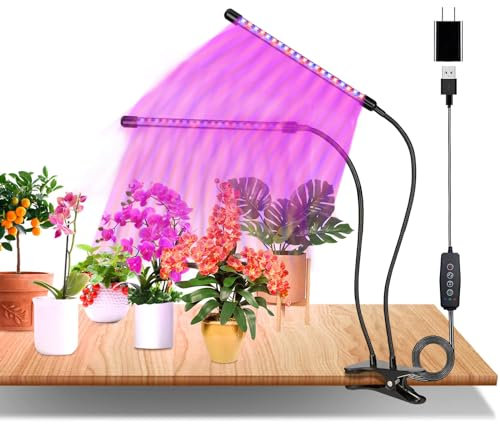 eisaro Lámpara vegetal LED 2 focos amarillo blanco