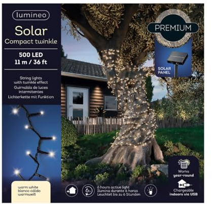 Kaemingk Solar Twinkle Lichtgirlande Compact Lights, warmweiß, Länge ca. 1,1 Meter