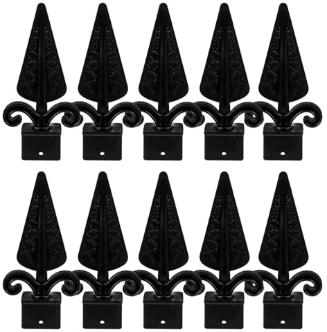 Mikikit 10St Kopf der Zaunkanone Zaunabdeckung Pfostenkappen aus Kunststoff deko Zaunpfostenkappe aus Kunststoff Abdeckungen für Zaunpfähle Metall Komponente obere Abdeckung Torzaun 4x