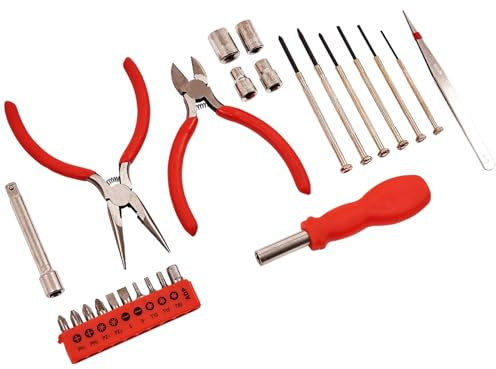 25 Pcs Mini Tool Kit Electrical Precision Screwdrivers Pliers Socket Set with Hard Case DIY Workshop Garage Electrician Watchmaker Handyman Jewellery Hand Tools UK FREE P&P