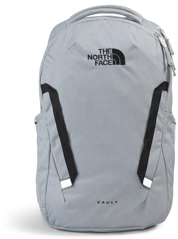 THE NORTH FACE Vault Everyday Laptop Backpack - PFAS Free, Mid Grey Dark Heather/Tnf Black-npf, One Size, Vault Everyday Laptop Backpack | Commuter Travel Bag With Water-repellent Finish, Spacious