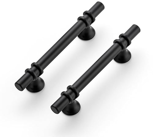 Ravinte 10 Stück Möbelgriffe Schwarz Schrankgriffe 96mm Griffe für Küchenschränke Türgriffe für Küchenschränke Griffe Möbel Mit Rundem Sockel Schubladengriffe