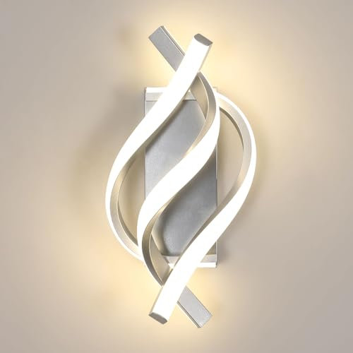 Comely Wandleuchte LED Innen, Kreative Silber Wandlampe LED 22W 2500LM, Wandleuchte Innen Moderne für Wohnzimmer Korridor Treppen, Natürliches Weiß 4500K