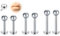 AVYRING 6 Stück Gewindelose Chirurgenstahl Medusa Flachrückige Ohrringe, 16G 6/8/10mm Silber Tragus Knorpel Helix Lippenpiercing Labret Stecker mit Stahlkugel für Frauen Männer Forward Helix Schmuck