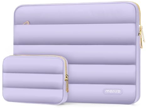 MOSISO 13-14 Pollici Custodia Laptop,13,3 Pollici Borse PC Compatibile con MacBook Air 13 13,6 M4 M3 M2 M1/Pro 13/Pro 14,HP,Dell,ASUS,Lenovo,Poliestere Orizzontale Borsa con Small Case,Viola