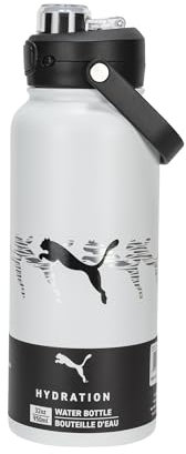 PUMA Evercat 32 oz Stainless Steel Water Bottle, White, 32 Ounces