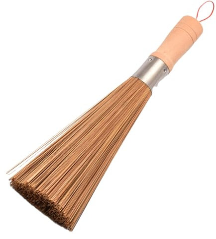 Zephylix Bamboo Wok Brushes, Bamboo Pot Brush Kitchen Cleaning Brush Kitchen Pan Brush for Cleaning Dishes, Cast Iron Pots, Pans, Vegetables and Sink A