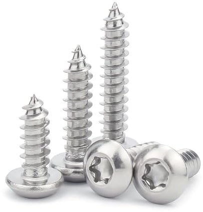 SHUNCHG 50 Stück M3 x 16mm Selbstschneidende Diebstahlsichere Schrauben Edelstahl, Torx Linsenkopfschrauben Edelstahl, 304 A2 V2A Rundkopf Holzschrauben Edelstahl Vollgewinde