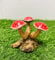 My Square Mile Wooden Mushroom Garden Ornament | Teak Wood For Indoor & Outdoor Use | Hand Carved Garden Sculpture (Red 15cms)