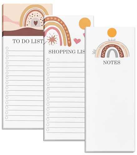 3 PCS Magnetic Shopping List Pad For Fridge, To Do List Pad 150 Sheets | Magnetic Notepad For Fridge, Shopping List Pad Suitable For Shopping, Lockers, Filing Cabinets, Etc.