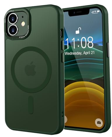 KPPIT Magnetisch Hülle für iPhone 11 6,1 Zoll [Kompatibel mit Magsafe],Matt Transluzente Handyhülle für iPhone 11 Case Dünn Cover Stoßfest Kratzfest Schutzhülle, (Grün)