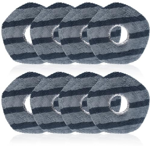 GMHLLES 8 Pack Mop Pads Compatible with Eufy Washable and Reusable Soft Mopping Pad, Accessories for Eufy X10 Pro Omni for Eufy X9 Pro Robot Vacuums