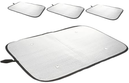 PRETYZOOM 4 Pièces Store Occultant Réfléchissant pour Camping Car Protection de Fenêtre Porte Pare Mince avec Ventouses pour Isolation Thermique et Confort Intérieur