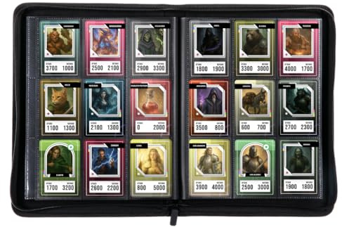 Konix Premium-Sammelordner für 360 Sammelkarten - 9 Taschen 63 x 88 mm pro Seite - Kompatibel mit Magic The Gathering, Pokémon, Yu-Gi-Oh! - Schwarz