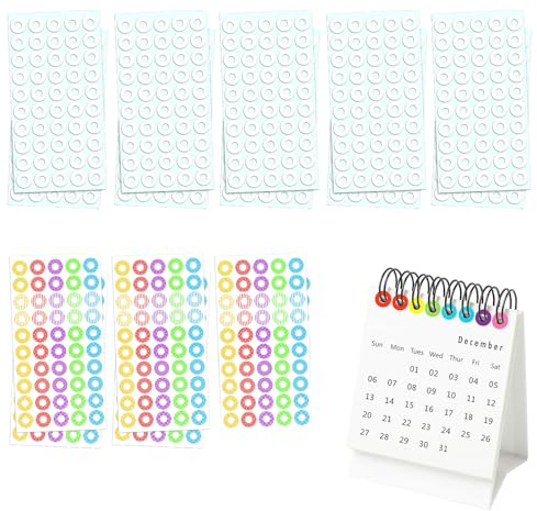 EUYKQNOI 750 Piezas - Arandela Adhesivas para Hojas Archivador, Pegatinas Agujeros Anillas Refuerzo - Multicolor