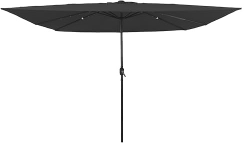 Générique Parasol carré avec LED, 295 x 245 cm, Gris foncé,Maison & Jardin,Pelouses & Jardins,Vie en extérieur,Parasols & voiles d'ombrage,Anthracite,8.75 KG,42003662