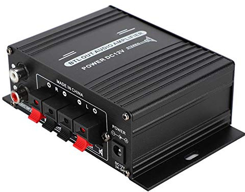 Ticfox Amplificador de potencia de audio, amplificador de potencia estéreo de 47 K, 40 W, amplificador de audio de radio FM, carcasa de aluminio, amplificador de audio portátil, mini amplificador Hifi