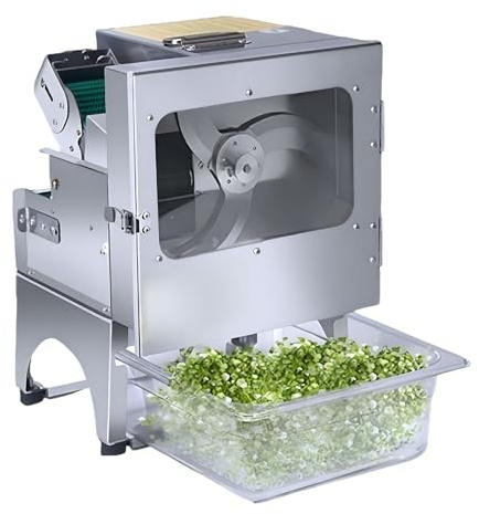 Elektrische Gemüseschneidemaschine Profi Mit Förderband, Gemüseschneider Edelstahl Mit Einstellbare Schnittstärke, Für Gastronomie Und Hotel