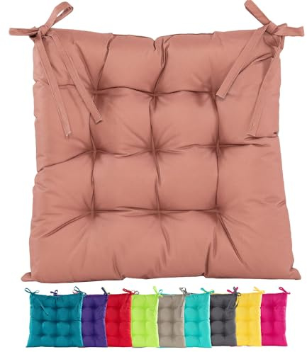 JACK Outdoor Stuhlkissen 38x38cm Lounge Kissen Auflage Wasserfest Sitzkissen Garten Lotus Effekt, Farbe:Terra