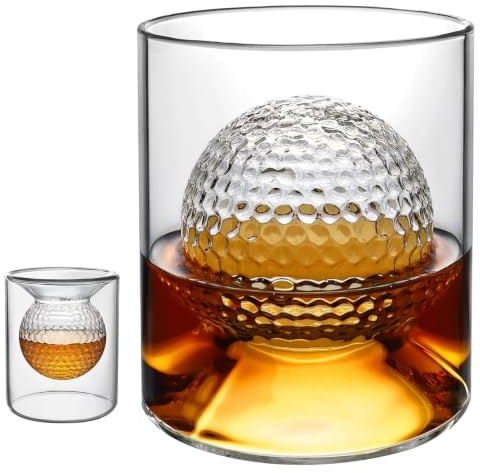 DXPETA Whiskey Glass, Golf Gifts for Men, 160ml/280ml, Personalised Drinking Tumbler for Home Bar Entertaining, Golf-Themed Celebrations and Social Gatherings, Large Capacity Dual-Purpose Design