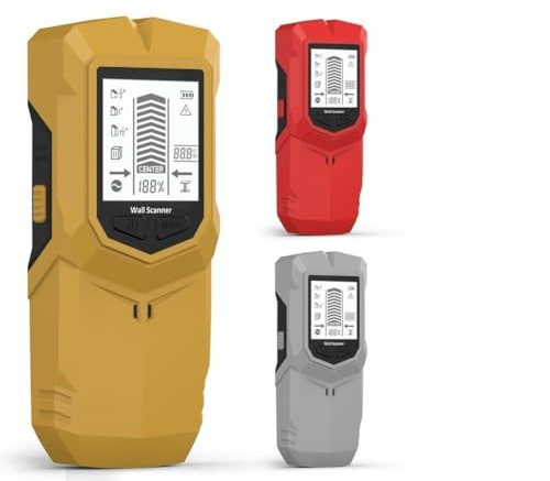 Vibsky Digital 6-in-1 Stud Finder Wall Scanner Detecting Wood Metal AC Live Wires PVC Pipes up to 80mm Deep with Visual Indicators