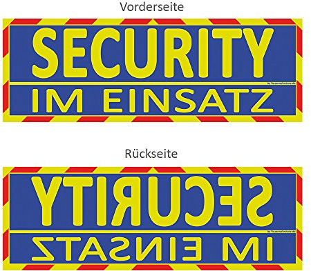 Feuerwehrstore Security im Einsatz Wendeschild WSB2 für die Sonnenblende in Normal- & Spiegelschrift Security
