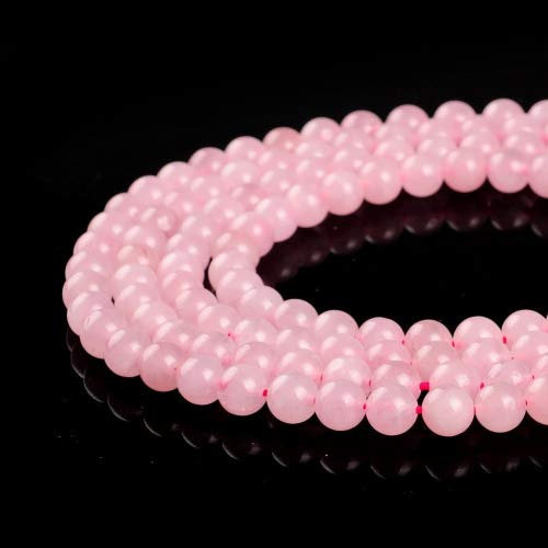 Ruilong Rose Quartz Round Loose 15.5 Pink Natural Stone Beads for Jewelry Making 2/3/4/6/8/10/12MM (10MM)