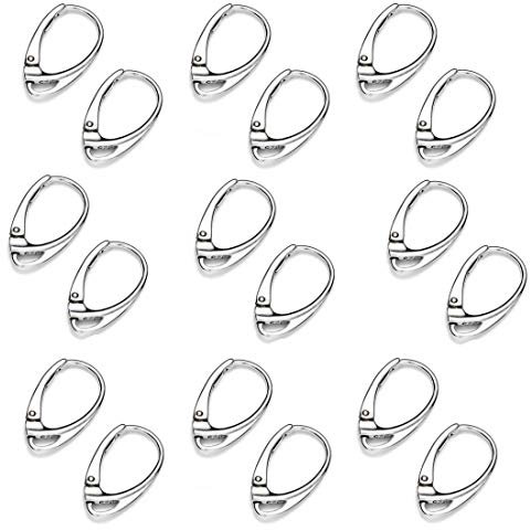 My-Bead 10 Paar Brisuren 925 Sterling Silber Klapp- Ohrringe 18mm nickelfrei Allergiker geeignet in Juweliers- Qualität DIY
