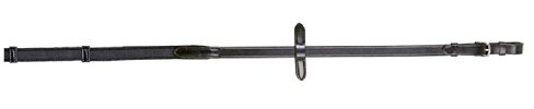 BR antislip Gurtzügel, gummiert, 19 mm, Gr. Warmblut (Schwarz/Silber)