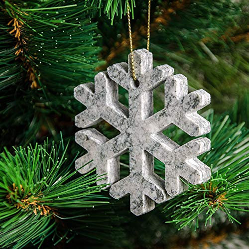 4 Decorazioni natalizie originali in Pietra di Luserna per albero di natale o per la casa (angioletto, alberello, fiocco di neve, stellina)