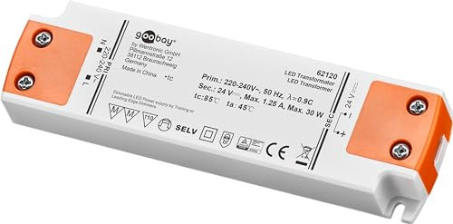 goobay LED-Trafo 24 V (DC)/30 W Dimmbar, 24 V DC für LEDs bis 30W Gesamtlast