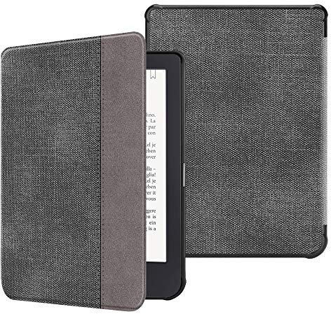 FINTIE Étui pour Kobo Clara HD 6 Pouces 2018 (Numéro de Modèle: N249) - Housse Fine et Légère Coque Fermeture Magnétique Fonction Réveil/Sommeil Automatique, Denim Noir