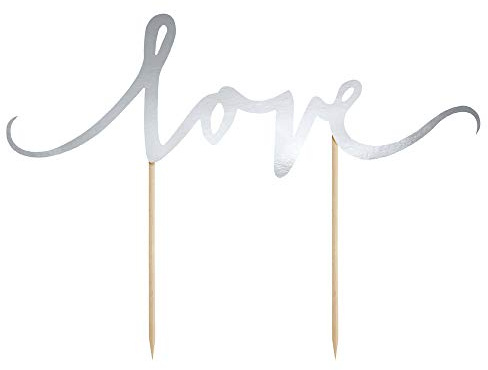 Cake-Topper Kuchendeko - Tortendekoration (Love Silber)