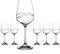 DIAMANTE Fantasy Hand Cut White Wine Glasses Made from Lead Free Crystal - Set of 6-360ml